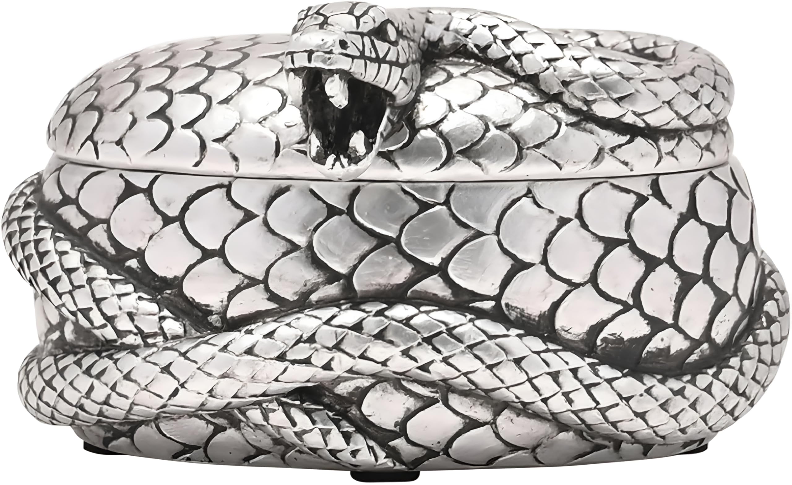 Widdop and Co Warner Bros Harry Potter Dark Arts Trinket Box – Silver Resin Jewellery Box Featuring Nagini the Snake – Unique Harry Potter Storage Box and Collectible Gift