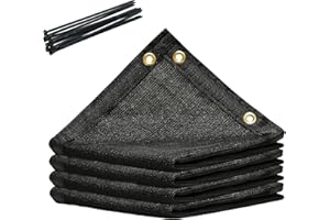 Royal Shade 6' x 4' Black 90% Shade Cloth Dog Kennel Shade Mesh Tarp Sunblock with Grommets for Dog Kennel Cover, Fence Priva