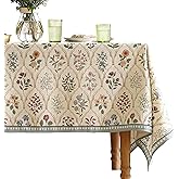 ISAENNE Designer Small Square Tablecloth,Western Linen Colorful Floral Indoor Table Cloth,Wrinkle Resistant Decor Tablecloths for Dining Thanksgiving Kitchen Christmas,55"*55"-Serenity B