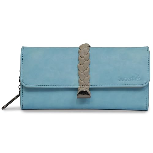 Butterflies Women Clutch (Sky Blue,Cream) (BNS 2420SBL)