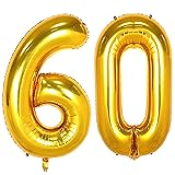 Jonhamwelbor 60 Number Balloons Gold Big Giant