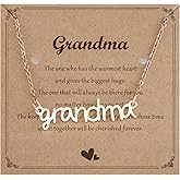 Kivosliviz Grandma Necklace Gift for Women from Granddaughter Grandkids Mothers Day Jewelry for Grandma