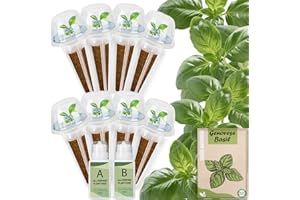 HERBLINK Basil Seed Pods Kit Hydroponic - Refill Herb Pod for All Indoor Garden, 8 Grow Pods with Seeds of Genovese Basil & Plant Food, Compatible with All Hydroponics Growing Systems