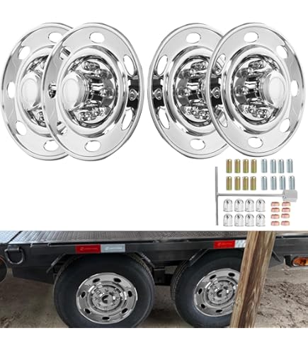 Quick Trim ABS Chrome Hub Cover For Trailer Wheels – 14, 15, 16 Inch Rims, 6 Lugs