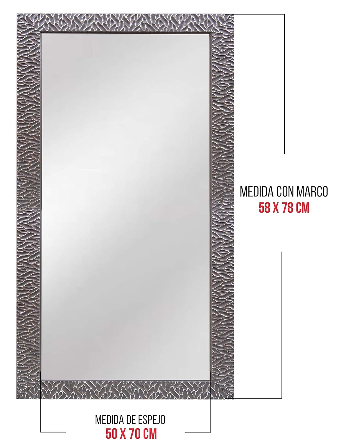 Forma Rectangular para salón Comedor MOD-156 Espejo de Pared Cuerpo