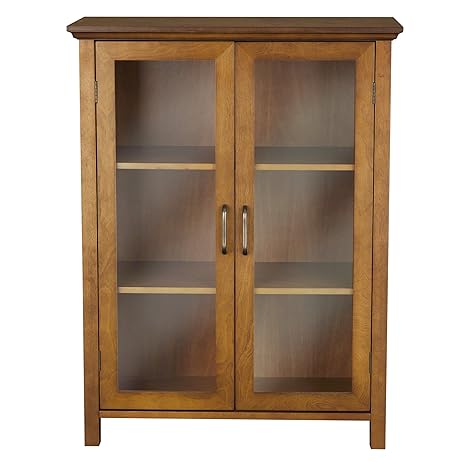 Madison Avenue Modern Corner Floor Cabinet W 1 Glass Door For