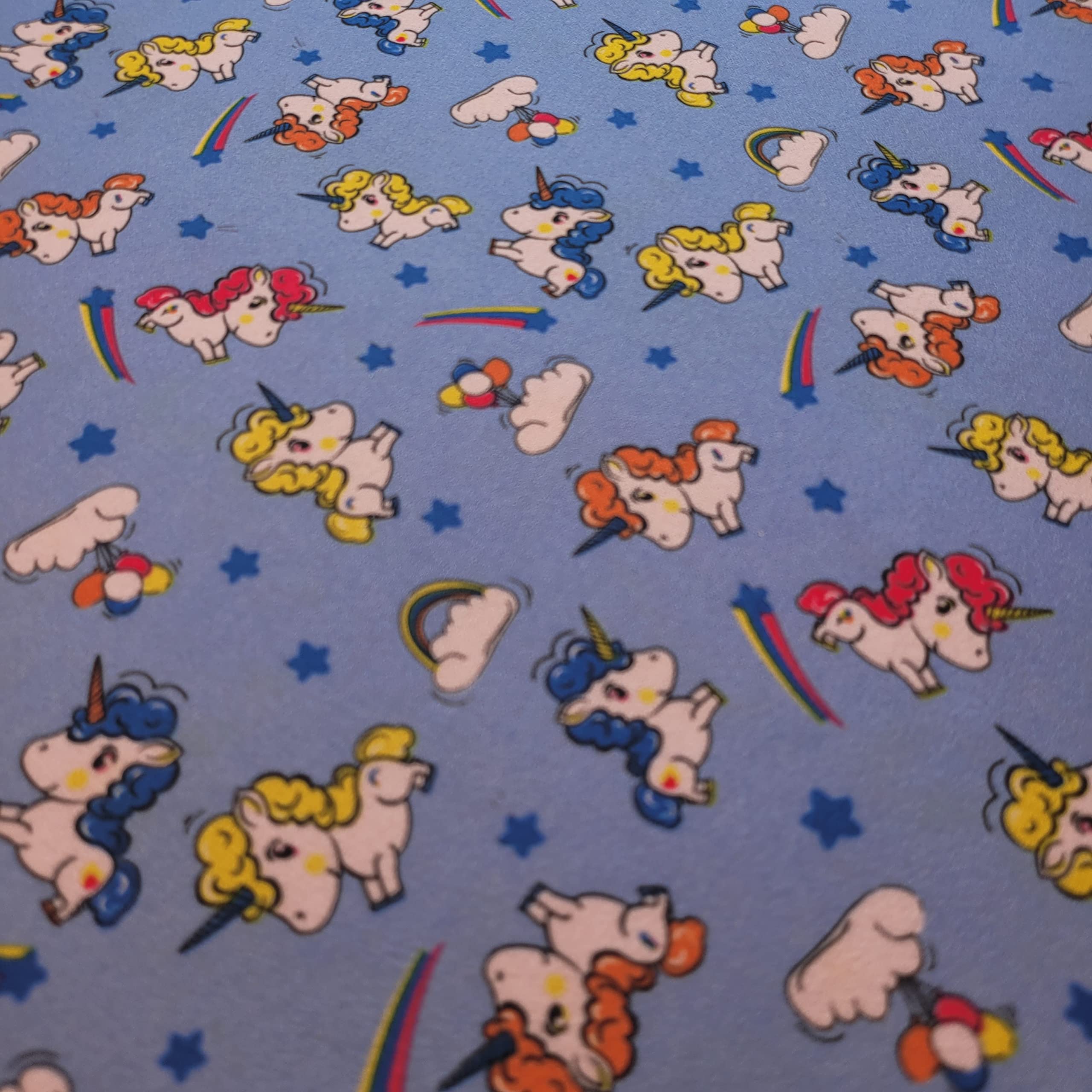 Plain & Printed Scuba Crepe Jersey Stretch Spandex Fabric – Dressmaking Material for Casual & Formal Wear | 58" (150cm) Wide | Sold Per Meter (Pre-Cut Lengths) (New Blue Little Pony)