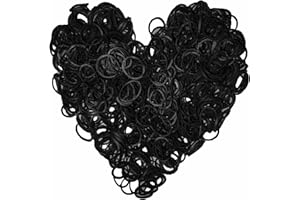 Yowamho 900 Black Rubber Band with 24 S-clips and 1 Small Crochet, Elastic, Not Easy to Break.