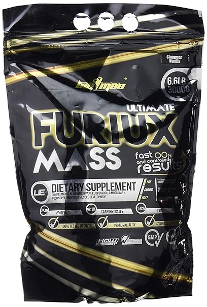 Big Man Nutrition Ultimate Furiux Mass Suplementos Fresa - 3000 gr