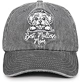 InnoBeta Maltese Mom Gifts Hat for Women, Maltese Gifts for Christmas, Birthday, Adjustable Embroidered Baseball Cap