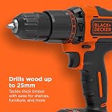 BLACK+DECKER 18V Hammer Drill 1400RPM 2 Speed Cordless Battery Charger Kitbox view 2