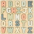 Pearhead Wooden Alphabet Puzzle, Colorful ABC Letters, Interactive Learning Board Educational Montessori Toy, Baby and Toddler Ages 1+ Years