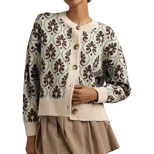 Anoumcy Floral Cardigan Sweaters for Women Lightweight Button Up