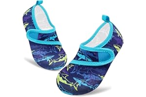 VIFUUR Kids Water Shoes Boys Girls Barefoot Water Sports Socks Hook&Loop Beach Shoes Quick Dry Aqua Socks Swim Walking Outdoor Sports for Toddler