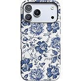 Casely iPhone 17 Pro Max Case | Rose to Fame | Blue & White Floral | Bold Protective Design | Compatible with MagSafe