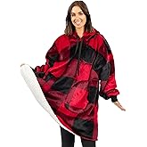PAVILIA Blanket Hoodie for Women, Sherpa Wearable Blanket Men, Oversized Sweatshirt Blanket, Fleece Hooded Blanket Sweater