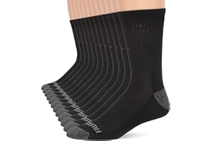 Fruit of the Loom mens Dual Defense Crew Socks 12 Pair Casual Sock