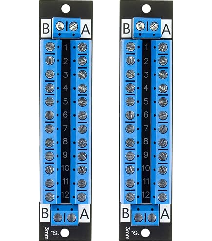 DIN Rail Mount 2x8 Position Screw Terminal Block - Power Distribution Module, 250V 40A, 35mm Rail Compatible