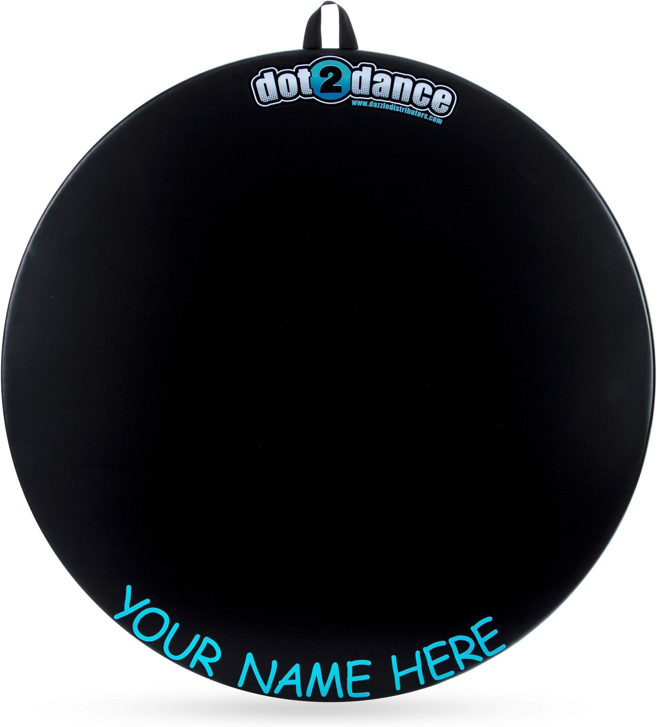 PERSONALIZED dot2dance 32" Portable Dance Floor, Black Marley with Multi-Use Gym Mat Back SIZE GRANDE-32x32x1