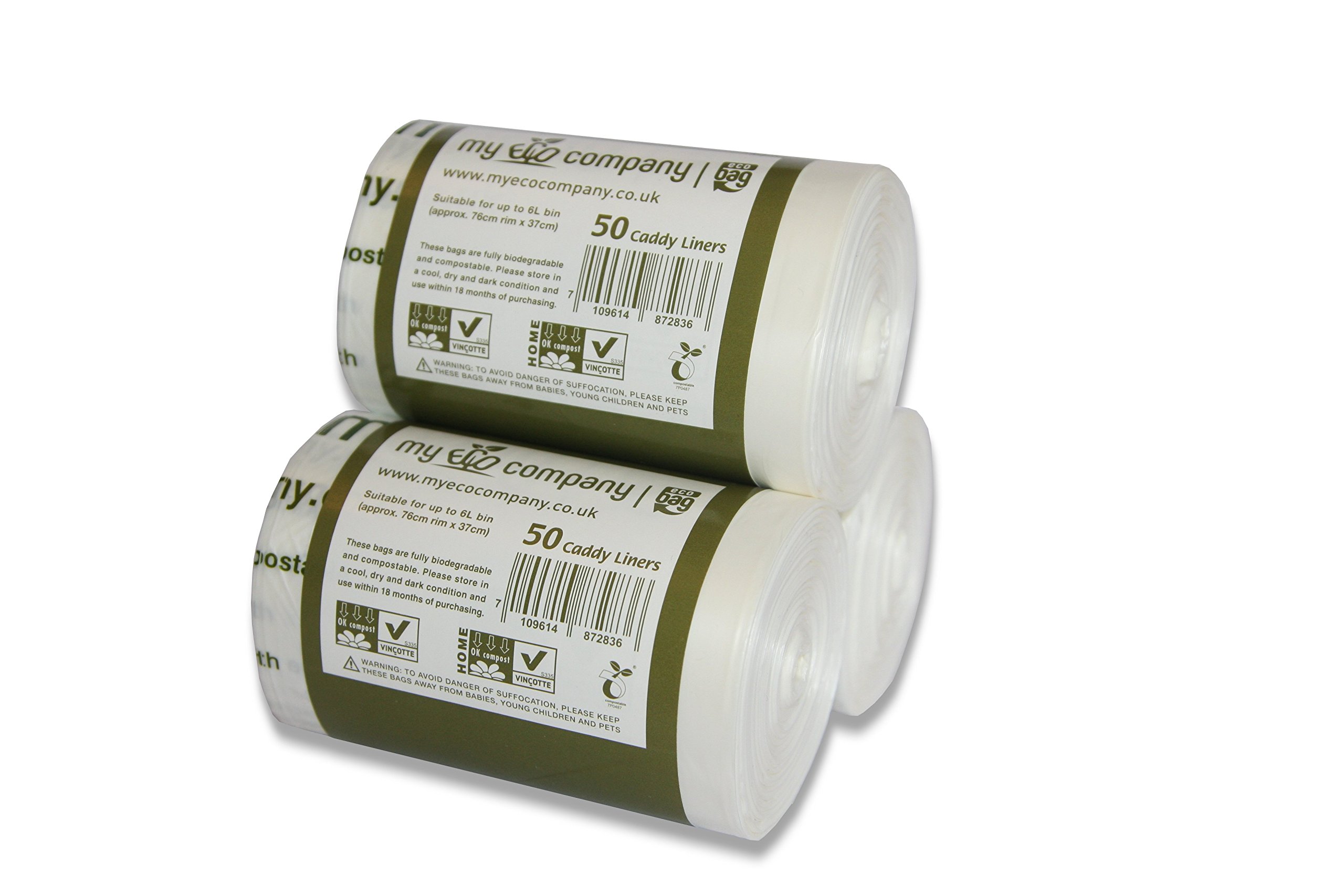 My Eco Company 5L / 6L X 150 Compostable Kitchen Food Waste Bin Bags Caddy Liners (5 Litre / 6 Litre)