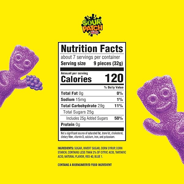 SOUR PATCH KIDS GRAPE SOFT & CHEWY CANDY, 8.02 OZ
