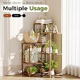 Bamworld Corner Plant Stand 4-Tier Indoor Outdoor Shelf Rack Bamboo Wood view 3