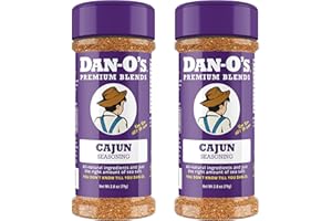 Dan-O's Cajun Seasoning, 2.8 oz Bottle, 2 Pack, Spicy Seasoning for Gumbo, Jambalaya, Shrimp, Chicken and More, Sugar Free, Zero Calorie, Use this Spice Blend to Craft a Marinade, Dry Rub or Sauce