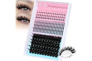 Ahrikiss Lash Clusters Volume Cluster Eyelashes Fluffy Thick Individual Lashes 12-18mm with Spikes 13-19mm DIY Eyelash Extens