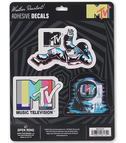 Amazon.com: MTV Logo 6ct Vinyl Large Deluxe Sticker Variety Pack