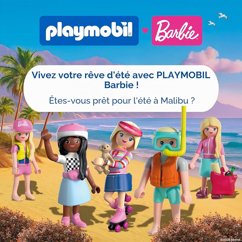 , Barbie Malibu, Set de Patins avec Barbie, Le Chiot Taffy et des Chaussures Convertibles, pour Enfants à partir de 4 Ans, 72126 — photo 6 sur 7