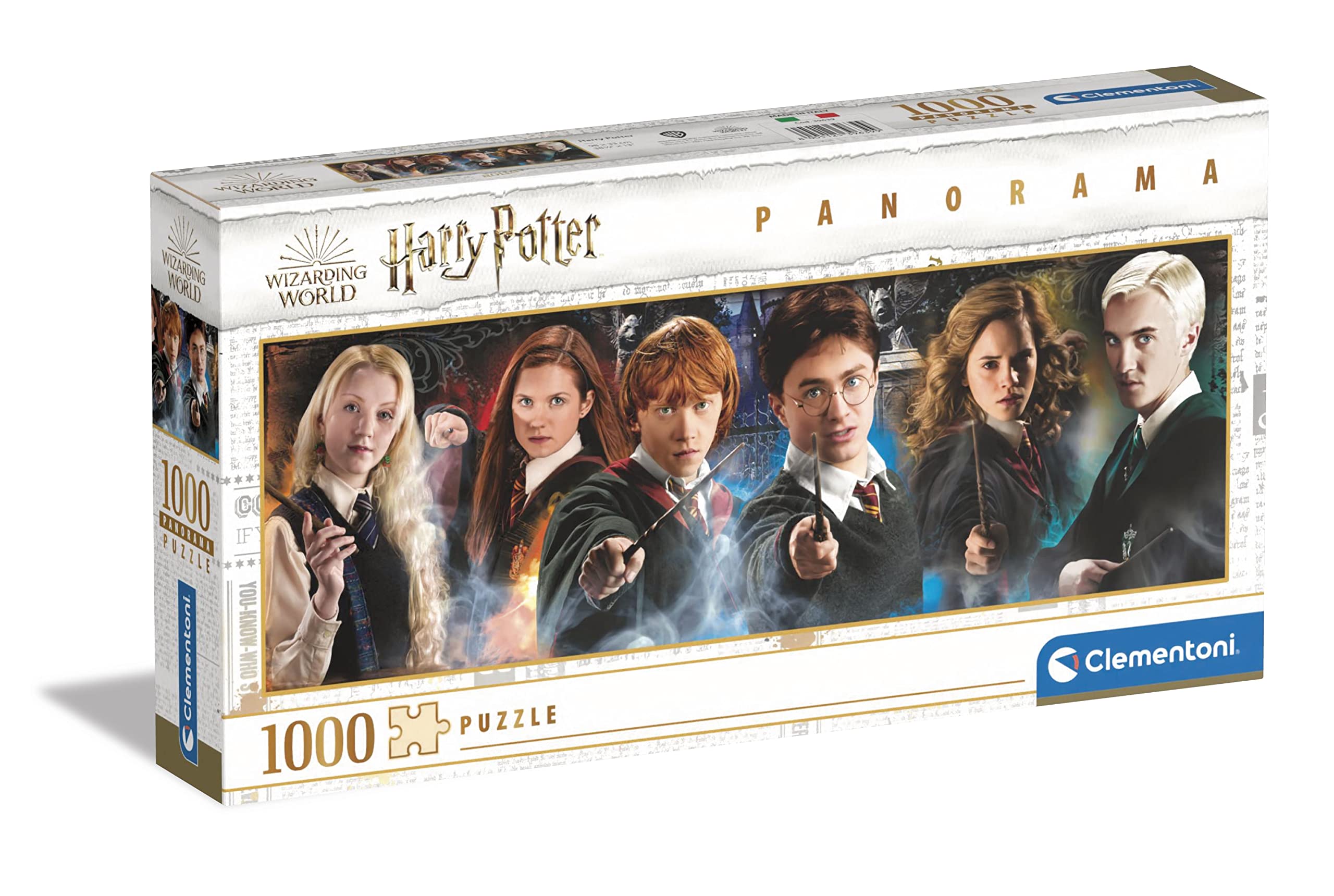 Clementoni - Harry Potter Panorama Puzzle 1000pcs Potter-1000 Made in Italy, 1000 Pieces, Panoramic, Famous Films, Adult Fun, Multicoloured, Medium, 39639