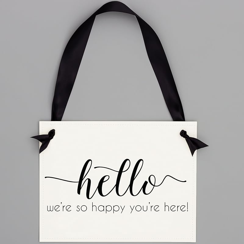 Amazon Com Hello We Re So Happy You Re Here Sign Welcome Banner