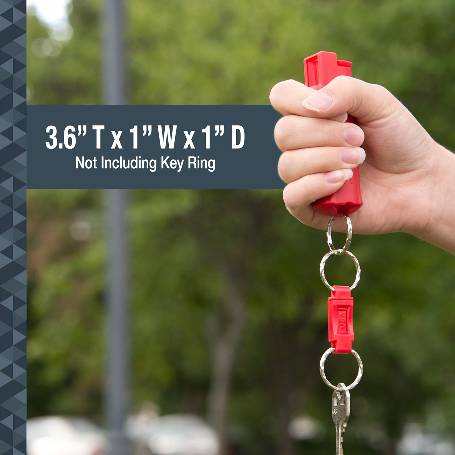 SABRE RED Pepper Spray Keychain with Quick Release for Easy Access – Max Police Strength OC Spray, Finger Grip for Accurate Aim, 10-Foot (3M) Range, 25 Bursts (5X Other Brands) Practice Spray Option : Self Defense Pepper Spray : Sports & Outdoors
