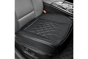 BOPUOVRE 1-Pack Leather Front Car Seat Covers - Bottom Car Seat Covers Fully Wrapped, Non-Slip and Waterproof, Fits Most Vehicles Black