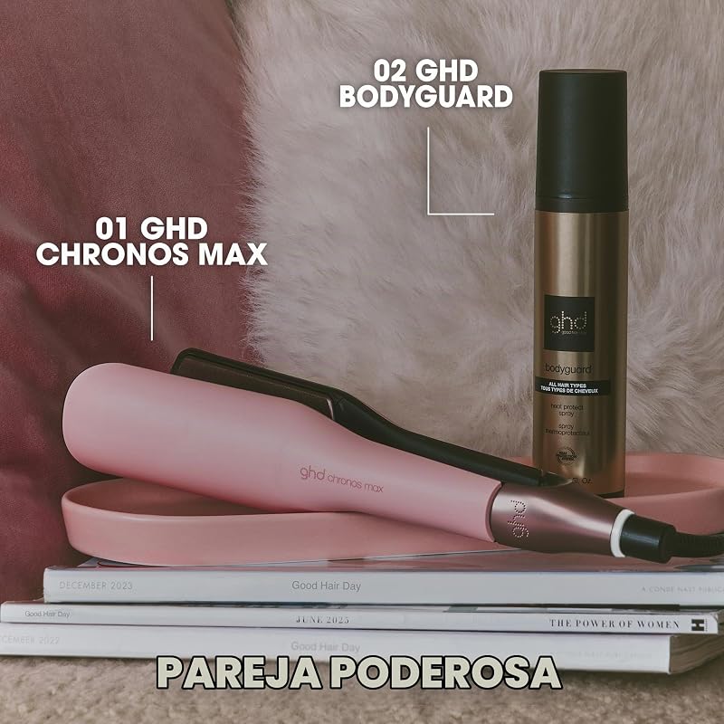Alisador Chronos Max Profissional, Placas Largas - Rosa Pastel