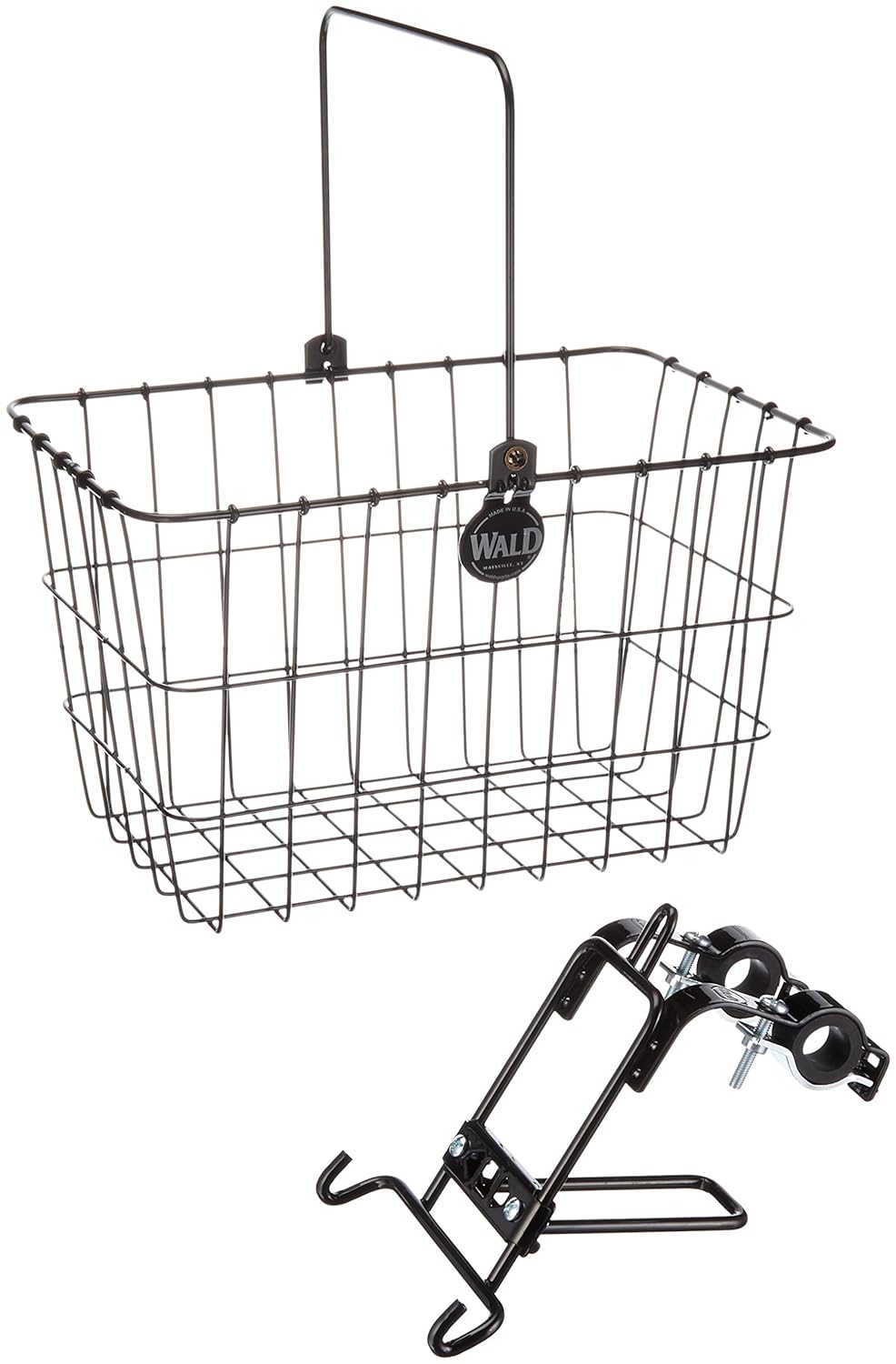 Wald 3133 QR BoltOn Front Handlebar Bike Basket Black Cycle Force