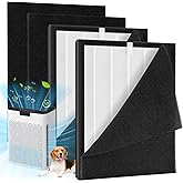 2 Pack KJ190L Filter Replacement Compatible with MOOKA KJ190L Air Purifier For Home Large Room 2000 Ft², 2 KJ190 Filters and 4 Washable PreFilters Pet Air Purifier Filters for Bedroom