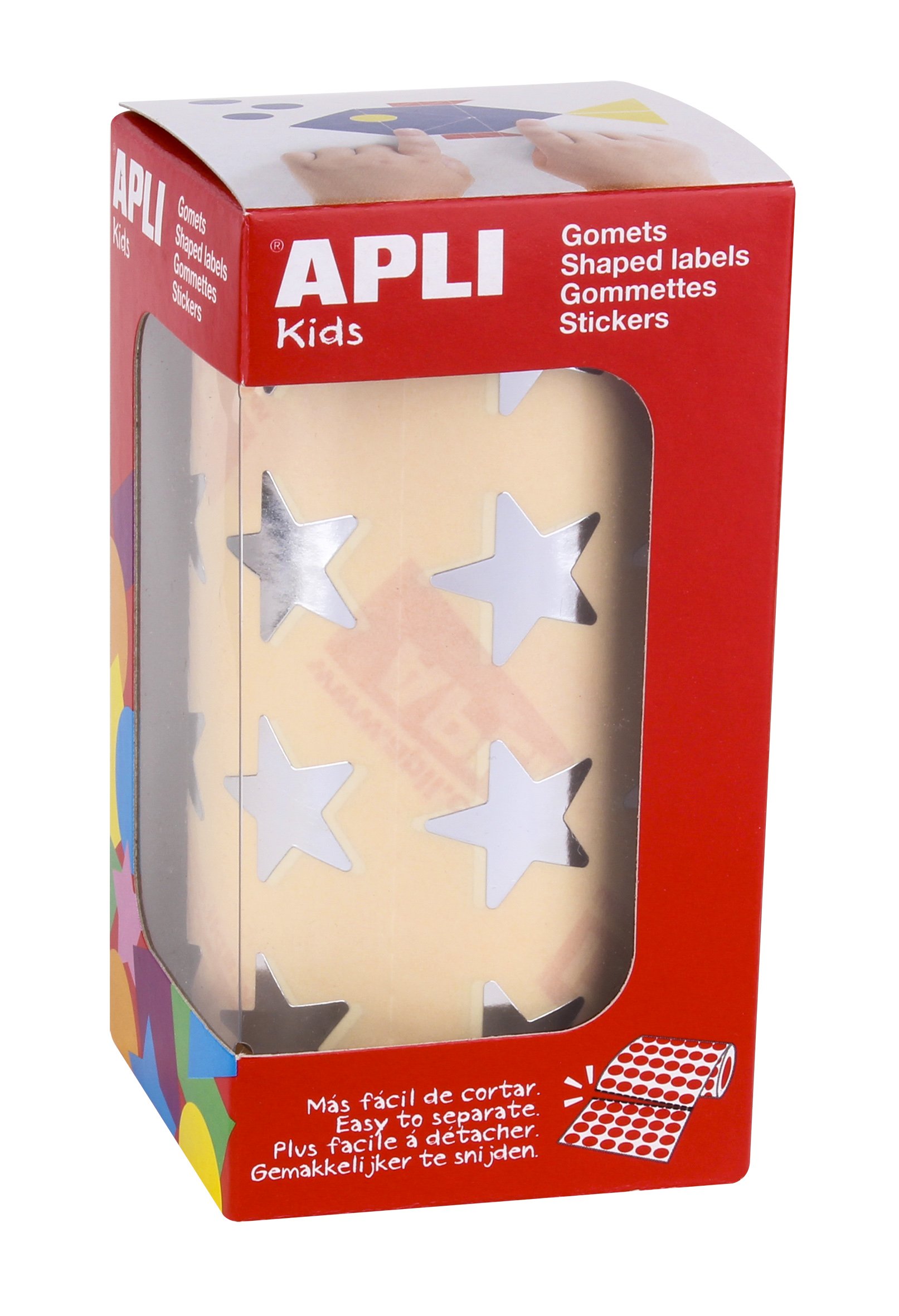 APLI Kids 12045 Roll of 1416 Star Stickers Silver