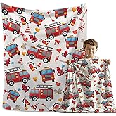 Firefighter Firetruck Blanket Gifts for Boys Girls, Firefighter Throw Blanket Gifts for Baby Fireman Fire Engine Decor Soft Lightweight Flannel Fleece Fire Trucks Blankets for Nursery 40x30In