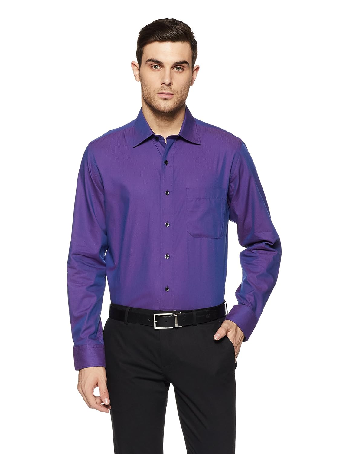 arrow men's plain regular fit formal shirt