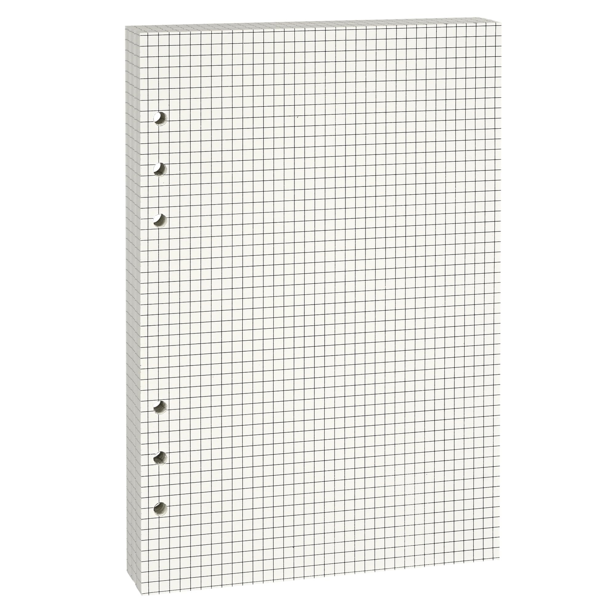 A5 6-Hole Loose-Leaf Paper (80 Sheets, 100GSM, Beige) - Ideal for Note-Taking, Office Work, Journaling, Art Projects, and More - Fits A5 6-Ring Binders,Double-Sided with No Bleed-Through