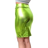 SACASUSA High Waisted Shiny Metallic Liquid Wet Look Pencil Skirt 10 Colors