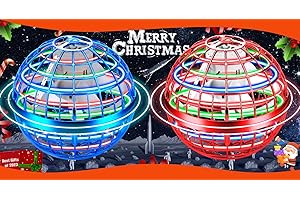 Vantexi Flying Orb Ball,2023 New Flying Hover Ball Toy with Lights,Flying Ball Cool Toys for Boys Girl Adults,Cosmic Globe Boomerang Ball Toy 360°Rotating for Christmas Birthday Gifts(2PCS Blue & Red)