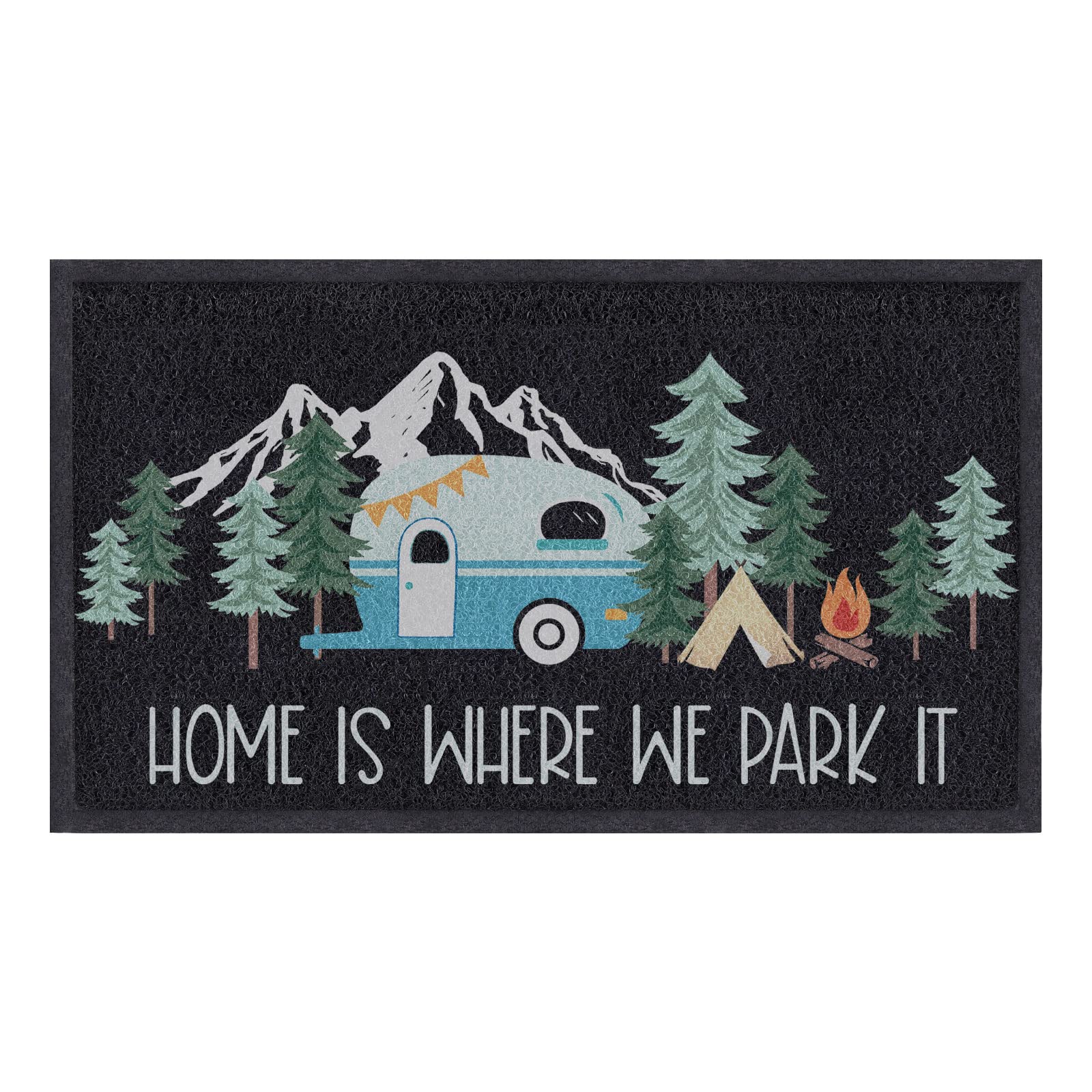 Photo 1 of **MINOR DAMAGE/check clerk comments**
 Camper RV Door Mat, Home is Where We Park It Camping Door Mat for Campervan Caravan Motorhomes, Decorative Camp Doormat for Indoor Outdoor Front Entrance, 23.6"x 15.7"