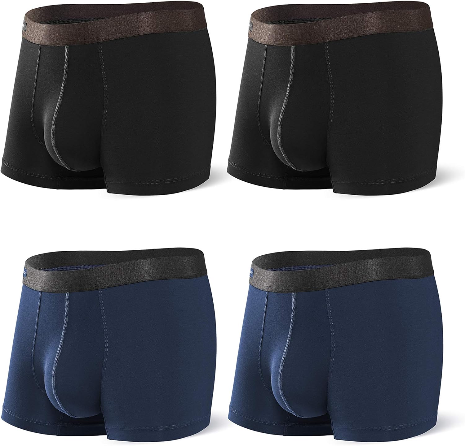 DAVID ARCHY Men's Underwear Bamboo Rayon Breathable Trunks Basic Solid Ultra Soft Underwear in 4 Pack: Clothing