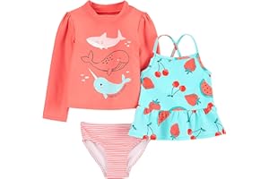 Simple Joys by Carter's Girls 3-Piece Assorted Rashguard SetsRash Guard Set