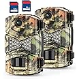 WOSODA Trail Camera 2 Pack 30MP 1080P HD - Game Camera with 32GB SD Card, Fast Trigger Time Infrared Night Vision Hunting Camera, Waterproof Wildlife Camera for Monitoring