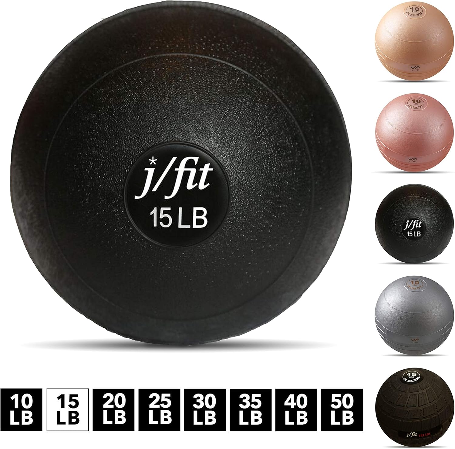 j/fit Dead Weight Slam Ball for Strength & Conditioning WODs, Plyometric and Core Training, and Cardio Workouts - 15 lb : Exercise Balls : Sports & Outdoors