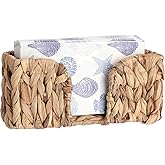 Sumnacon Guest Towel Napkin Holder, Vertical Water Hyacinth Napkin Holders for Table, Counter, Bathroom, Kitchen, Farmhouse Rectangle Napkins Basket Tray for Paper Napkins, Natural Home Office Decor