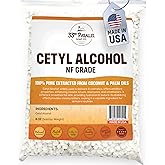 Cetyl Alcohol NF Grade (8 oz) 100% Pure Extracted from Coconut & Palm Oils. Premium Granules Cetyl Alcohol for Lotion Making, Creams, Scrubs, Shampoos, Conditioners, Moisturizers | 8 Ounces